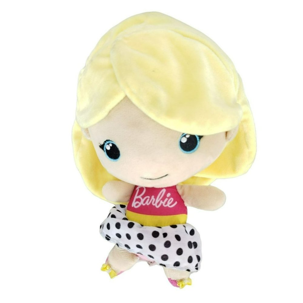 Barbie Plush Doll 10" by Sega - 2018 Mattel (Long‎ Hair, Polka Dot Skirt)